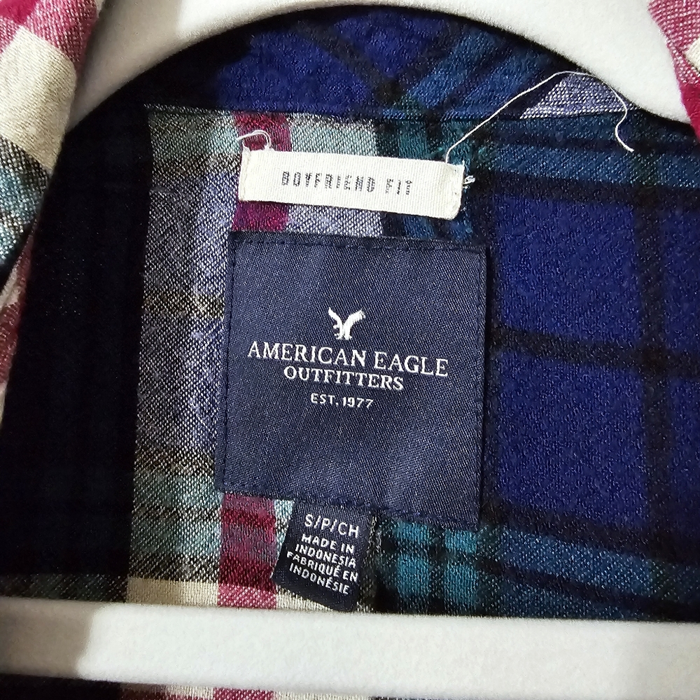 AEO Boyfriend Fit Button Down Flannel - Size SP - Picture 8 of 10